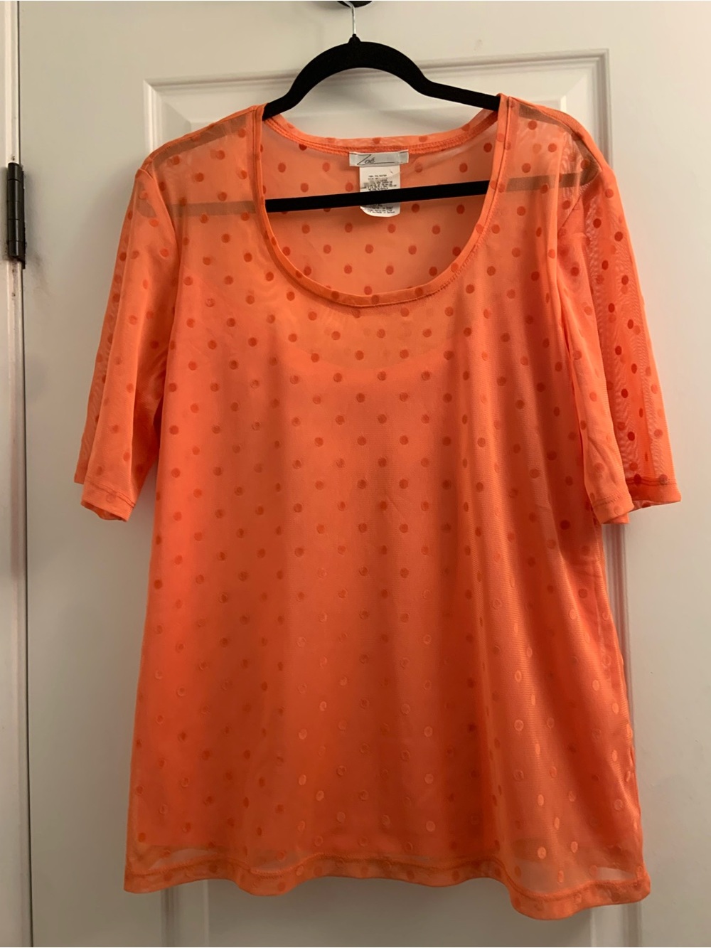 Women's Orange Polka Dot Short Sleeve Tee
